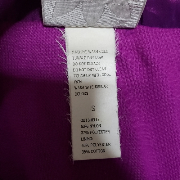 80s 90s Adidas Purple Iridescent Windbreaker Full Front Zip Jacket size Small - Picture 8 of 8